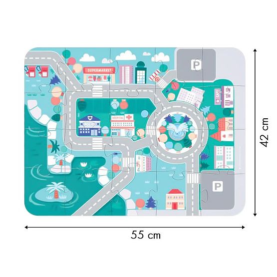 Blocchi educativi in legno città con base 115 pezzi ECOTOYS