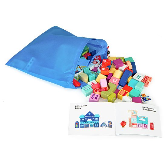 Blocchi educativi in legno città tappetino 121 pezzi ECOTOYS