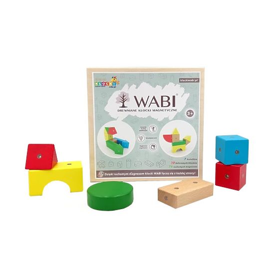Blocchi in legno e magnetici WABI, 20 elementi