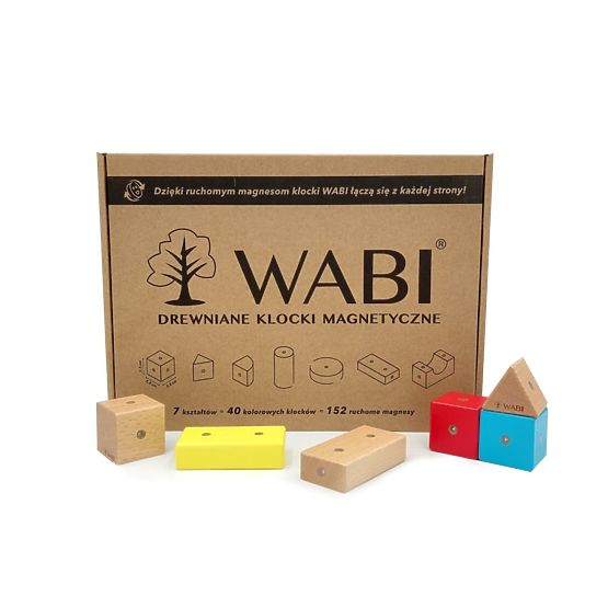 Blocchi in legno e magnetici WABI, 40 elementi