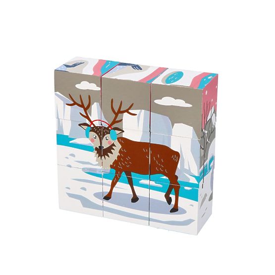 Blocchi puzzle cubici Animali artici