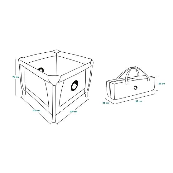 Box per bambini Lene - Verde Turchese