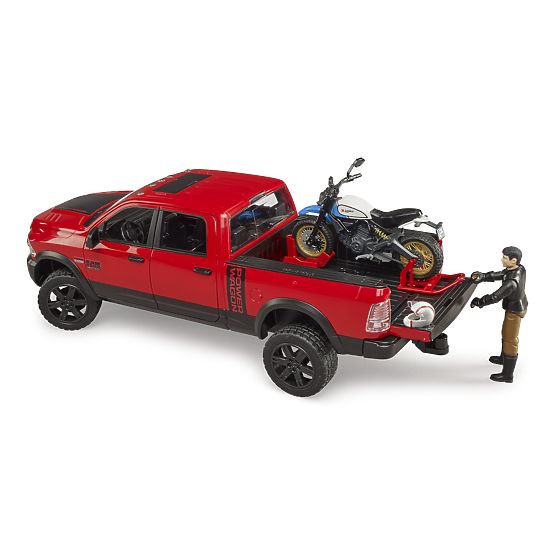 Bruder Auto Fuoristrada RAM con Motocicletta