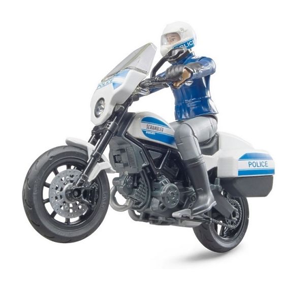 Bruder BWORLD motocicletta della polizia Ducati Scrambler con pilota