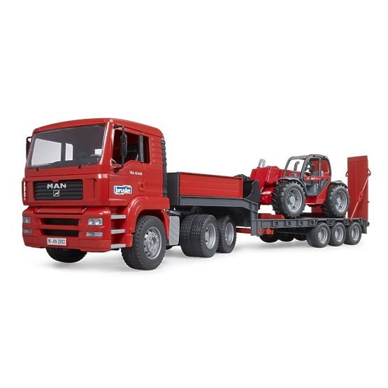 Bruder Camion con Rimorchio MAN TGA e Caricatore Telescopico Manitou