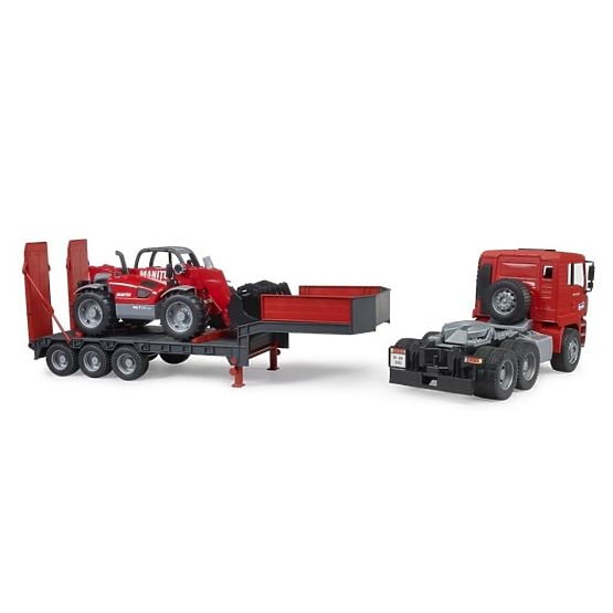 Bruder Camion con Rimorchio MAN TGA e Caricatore Telescopico Manitou