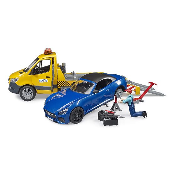 Bruder Carro Attrezzi MB Sprinter con Auto Sportiva