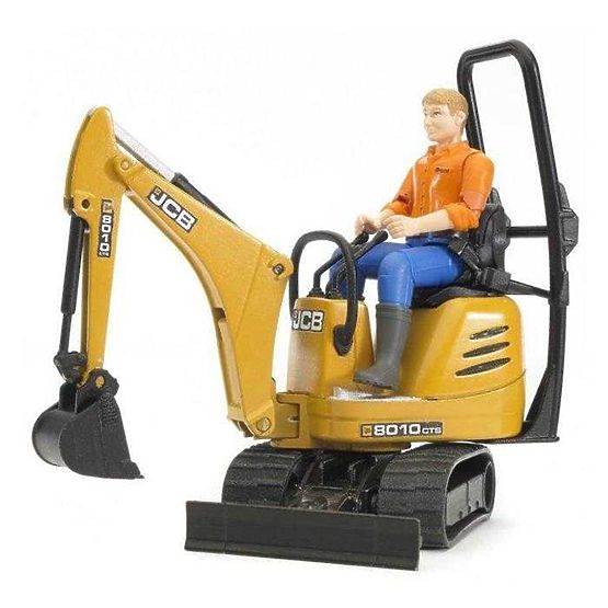 Bruder LAND ROVER + trasportatore, miniescavatore JCB