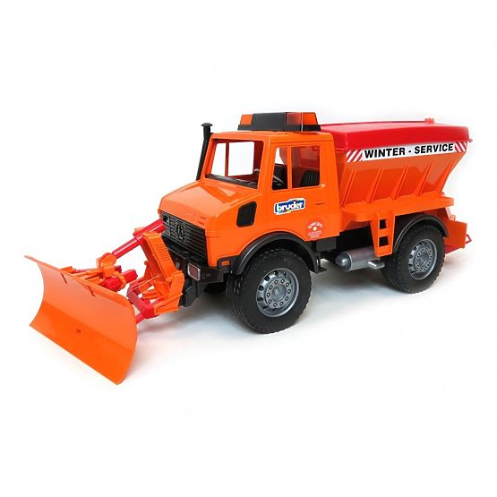 Bruder Mercedes Benz UNIMOG Spargitore con lama