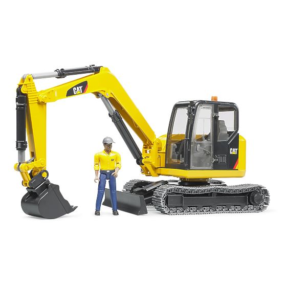 Bruder Miniescavatore CAT con figurina