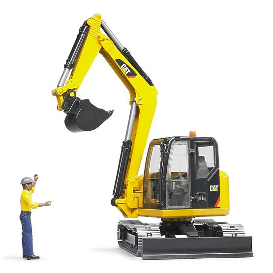Bruder Miniescavatore CAT con figurina