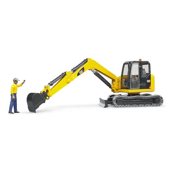 Bruder Miniescavatore CAT con figurina