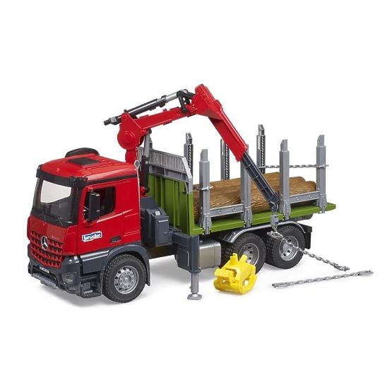 Bruder Trasportatore di legname con braccio idraulico MB Arocs