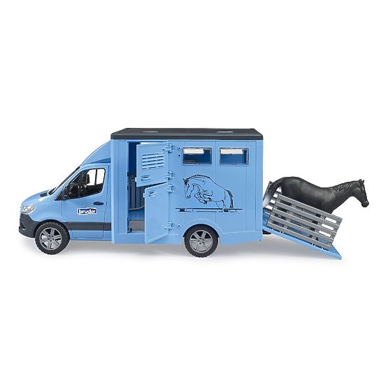 Bruder Veicolo per il trasporto di animali MB Sprinter con figura di cavallo