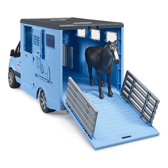 Bruder Veicolo per il trasporto di animali MB Sprinter con figura di cavallo