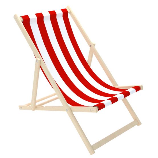 Sedia da spiaggia Stripes - rosso-bianco