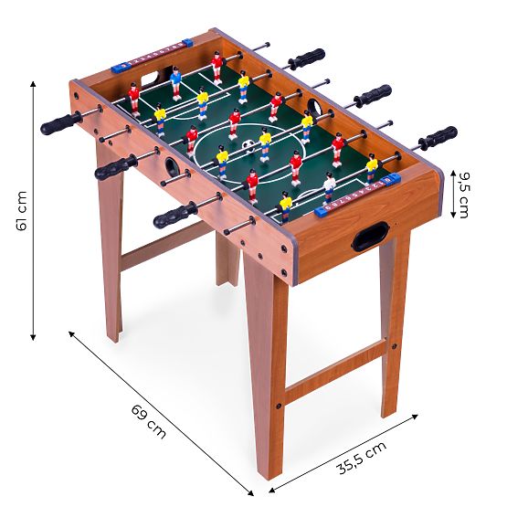 Calcio balilla in legno 69x35,5 cm gioco da tavolo ECOTOYS