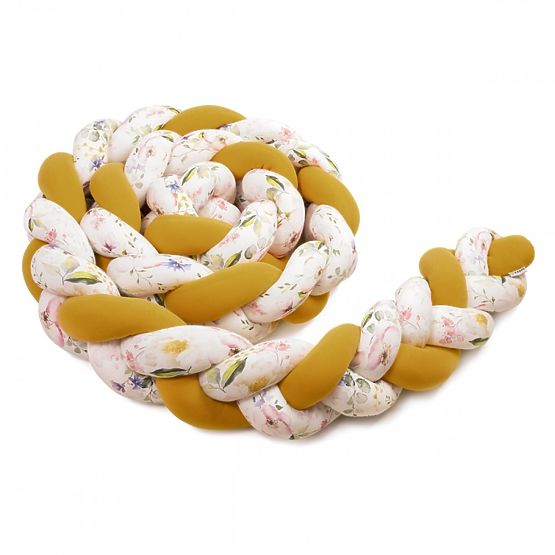 Caminetto a treccia 360 cm - stampa senape / fiori