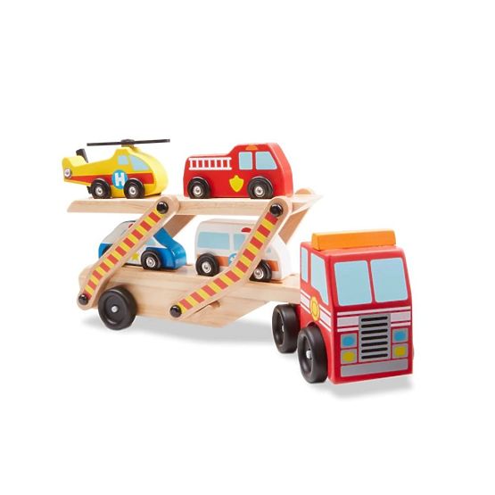 Camion con veicoli di soccorso