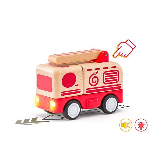 Camion dei pompieri con luci e segnale