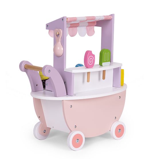 Carrello gelateria in legno per bambini negozio 12 elementi ECOTOYS