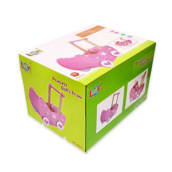 Carrozzina in legno per bambole Lelin