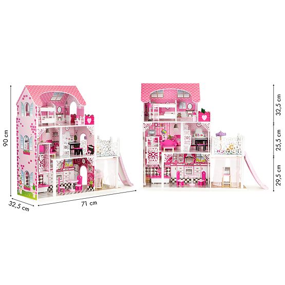 Casa delle bambole in legno con ascensore Viktorie