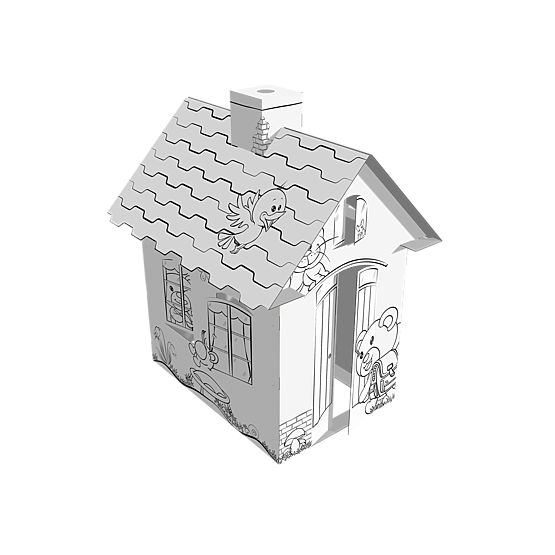 Casa di cartone per bambini con camino - Orso