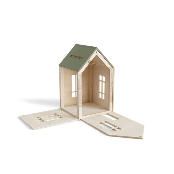 Magnetica casa in legno Montessori - kaki