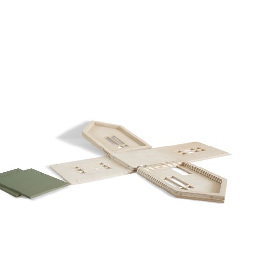 Magnetica casa in legno Montessori - kaki