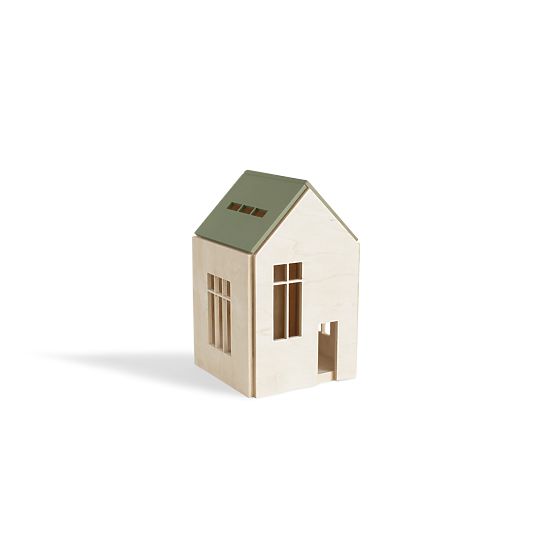 Magnetica casa in legno Montessori - kaki