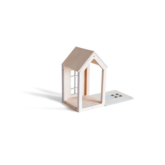 Casetta magnetica Montessori in legno - grigia