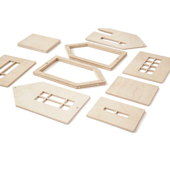 Magnetica casa Montessori in legno - naturale