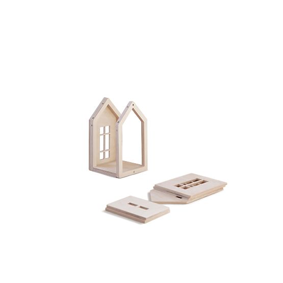 Magnetica casa Montessori in legno - naturale