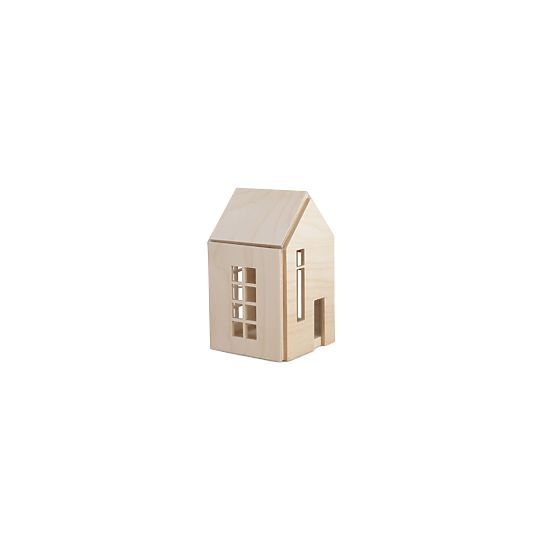 Magnetica casa Montessori in legno - naturale