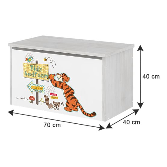 Cassapanca in legno per giocattoli Disney - Ice Kingdom - decoro pino norvegese