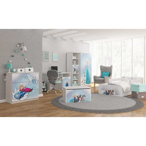 Cassapanca in legno per giocattoli Disney - Ice Kingdom - decoro pino norvegese