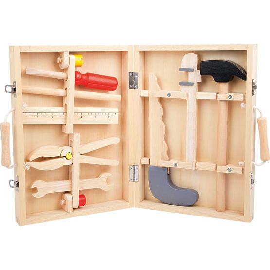 Cassetta con strumenti in legno