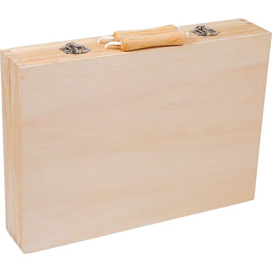 Cassetta con strumenti in legno