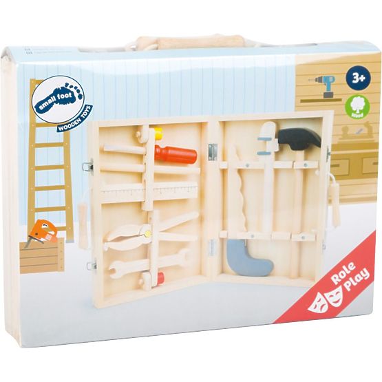 Cassetta con strumenti in legno