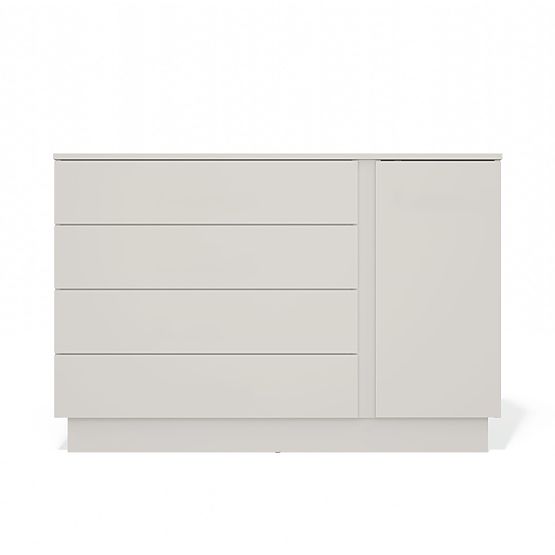 Cassettiera AMBER 1D4S Armadietto 1 Porta 4 Cassetti per Camera da Letto Soggiorno CASHMERE Beige