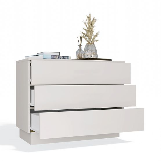 Cassettiera AMBER 3S Armadietto 3 Cassetti per Camera da Letto Soggiorno CASHMERE Beige