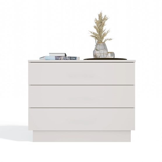 Cassettiera AMBER 3S Armadietto 3 Cassetti per Camera da Letto Soggiorno CASHMERE Beige