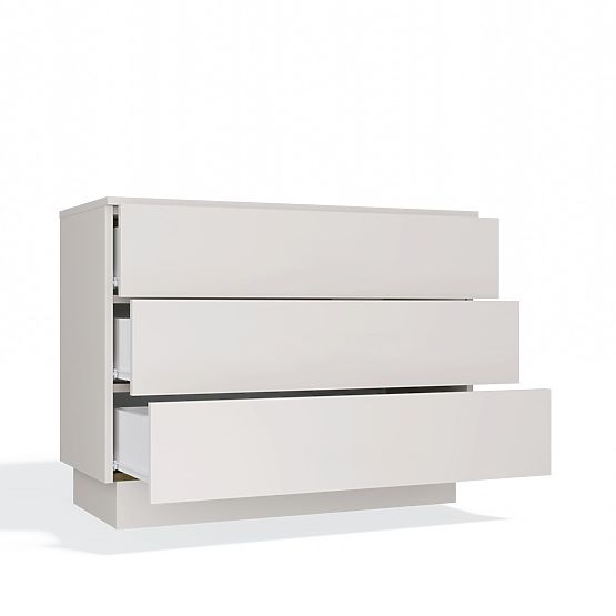 Cassettiera AMBER 3S Armadietto 3 Cassetti per Camera da Letto Soggiorno CASHMERE Beige