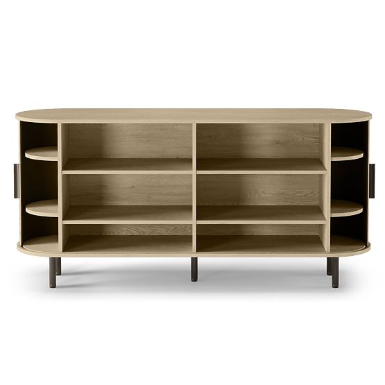 Cassettiera Gliss, arrotondata, lamelle, rovere chiaro