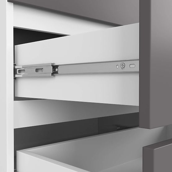 Cassettiera K 140 cm 6 cassetti PK bianco-grafite grigio