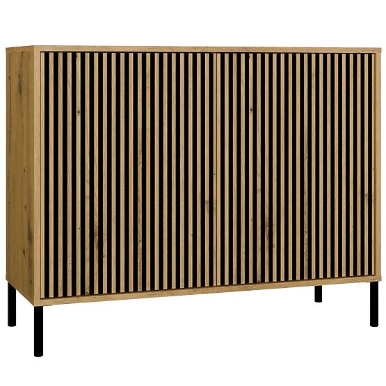 Cassettiera KAMARO 2D SLIM ROVERE ARTISAN Frontale Scanellato