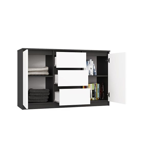 Cassettiera Malwa 2D3S ANTRACITE BIANCO