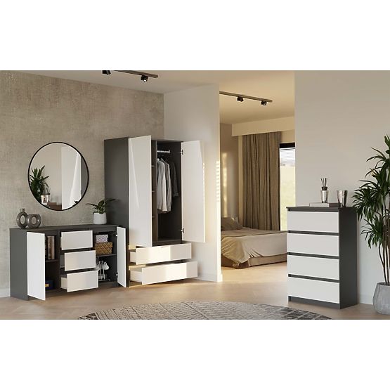 Cassettiera Malwa 2D3S ANTRACITE BIANCO