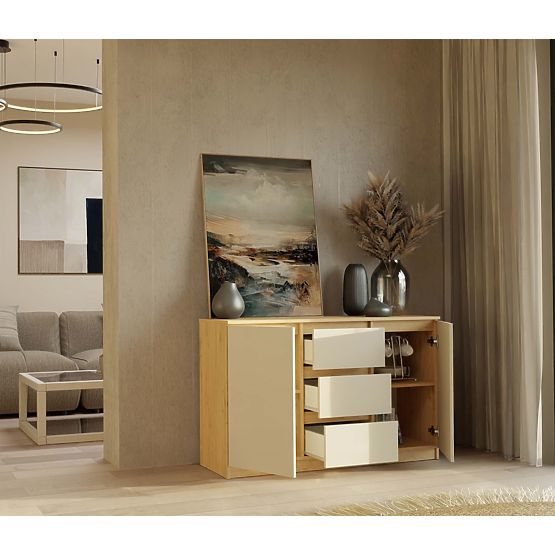 Cassettiera Malwa 2D3S Rovere Artisan Beige Kashmir